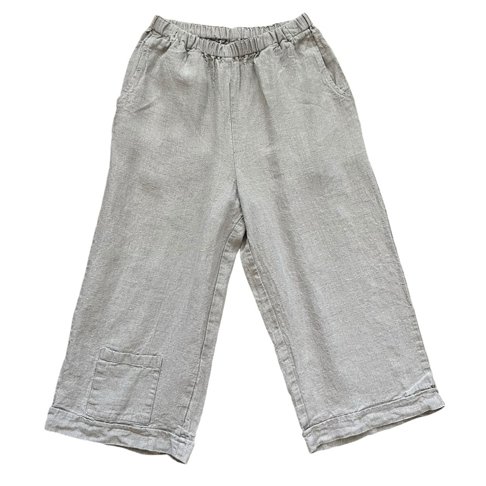 Flax linen cropped pants, size small